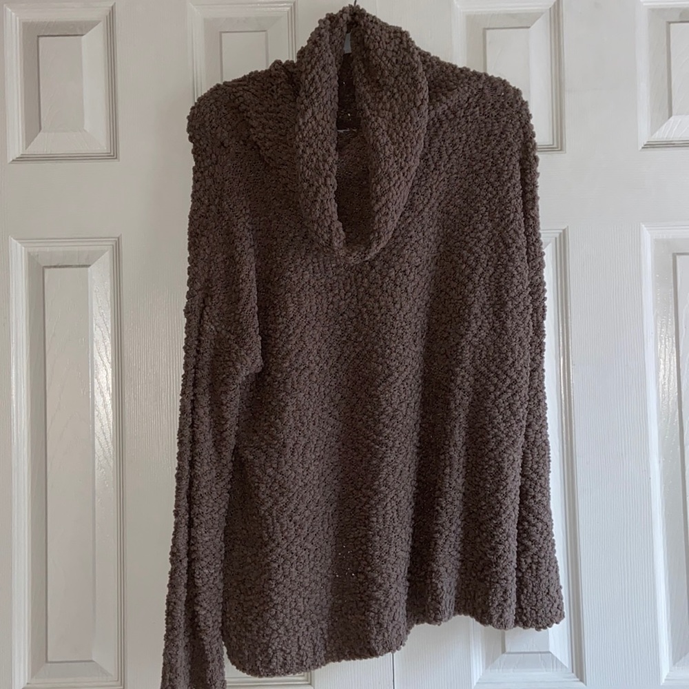 Altar’d State Brown Popcorn Cowl Neck Sweater